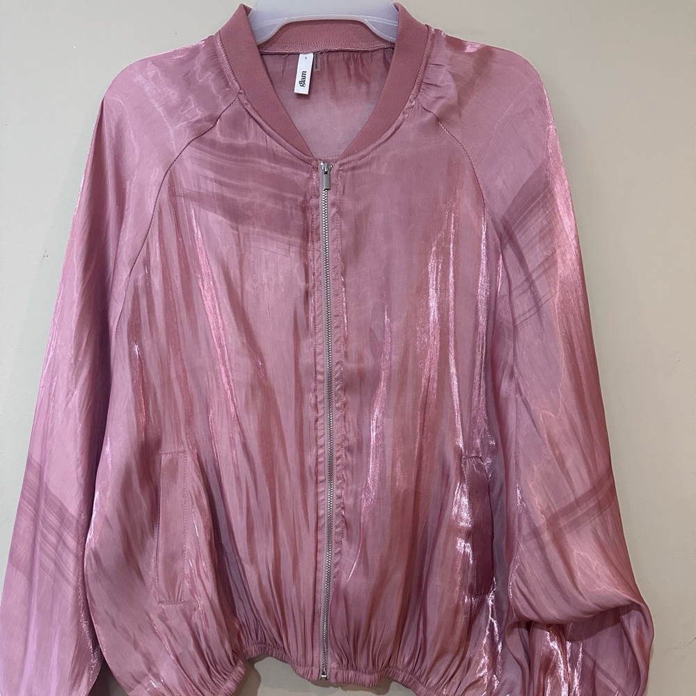 Rose gold lightweight jacket/blouse.